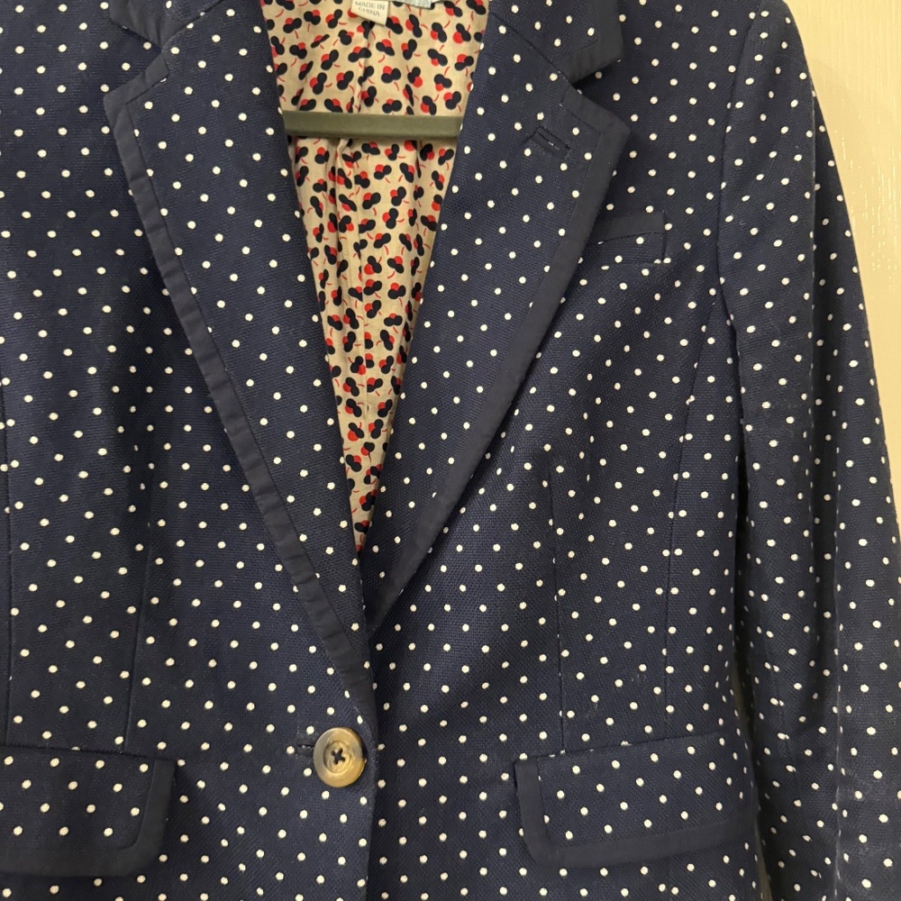 Boden Navy and White polka dot Blazer Size 6 - Picture 4 of 12